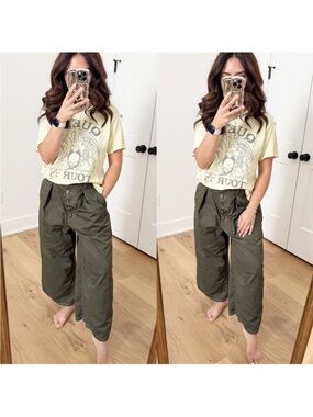 Goop G Label Green Barrel Balloon Wide Leg Pants US 4